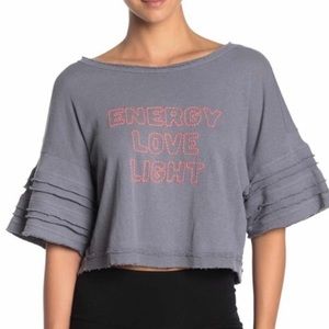 Free People Gray Nava Peace Tee Size XS/P